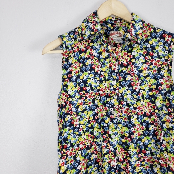 Vintage 90s Guess USA Floral Button Sleeveless Top - Picture 15 of 17